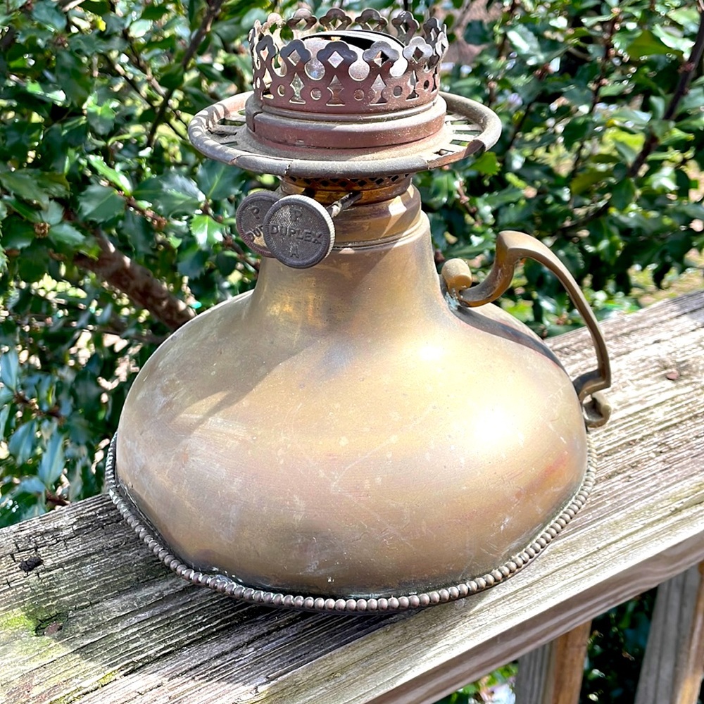 Duplex Vintage Brass Oil Lamp
